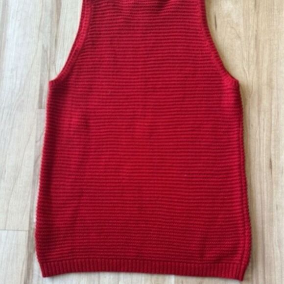 Ralph Lauren Womens Red Crew Neck Cotton Jumper Vest - Picture 4 of 4